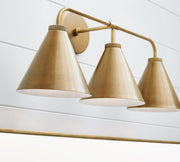 Korvi Iron Tapered Sconce Light - Wall Fixture in Black or Brass